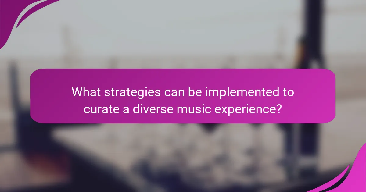 What strategies can be implemented to curate a diverse music experience?